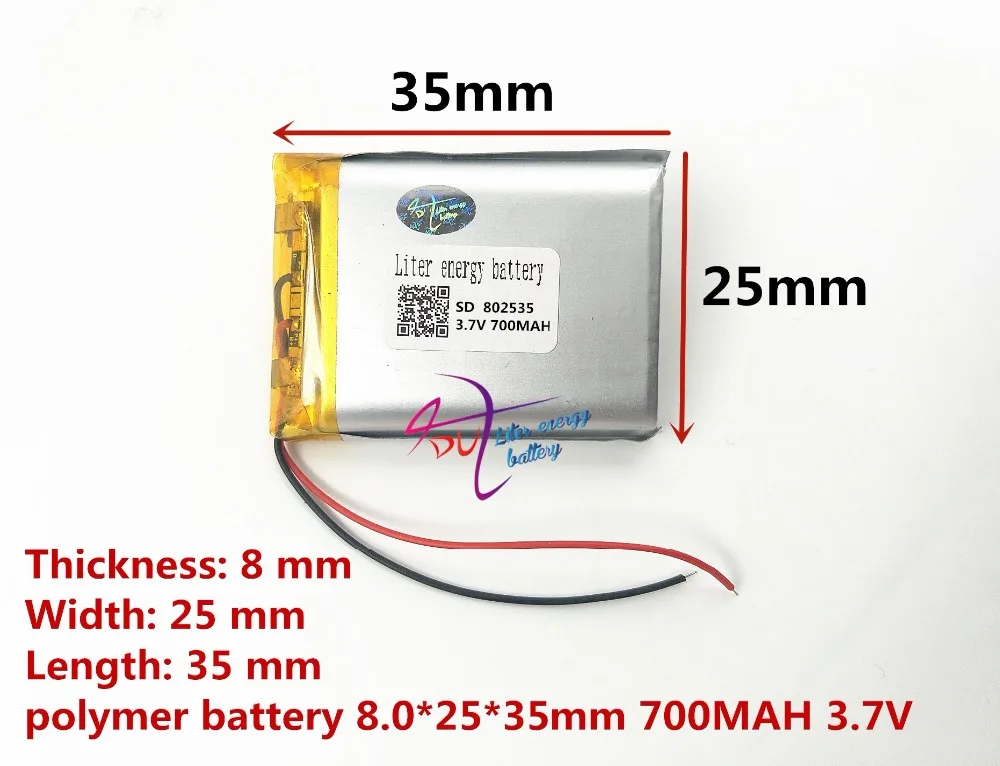Liter energie batéria 3,7 V lítium-polymérová batéria 752535 700mAh univerzálny nahrávanie pero, záznamník, MP3 navigator 802535