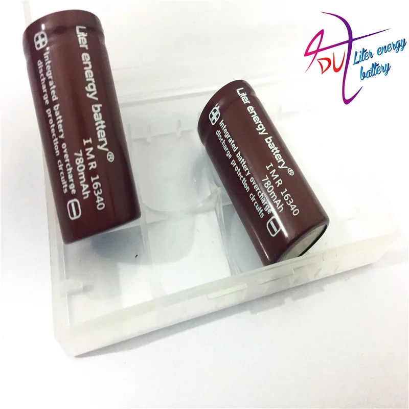 Liter energie batérie 2ks RCR 123 16340 780mAh 3,7 V Li-ion Nabíjateľná Batéria Lítiová batéria s Maloobchodných Balíkov