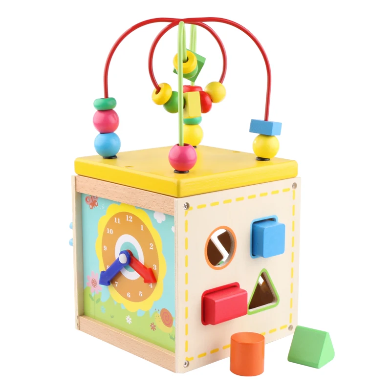 LOGO WOODBaby drevená hračka pre deti Dreva Classic Multi Tvar Triedič Blok pre Deti Darček juguetes brinquedos Multifunkčné box