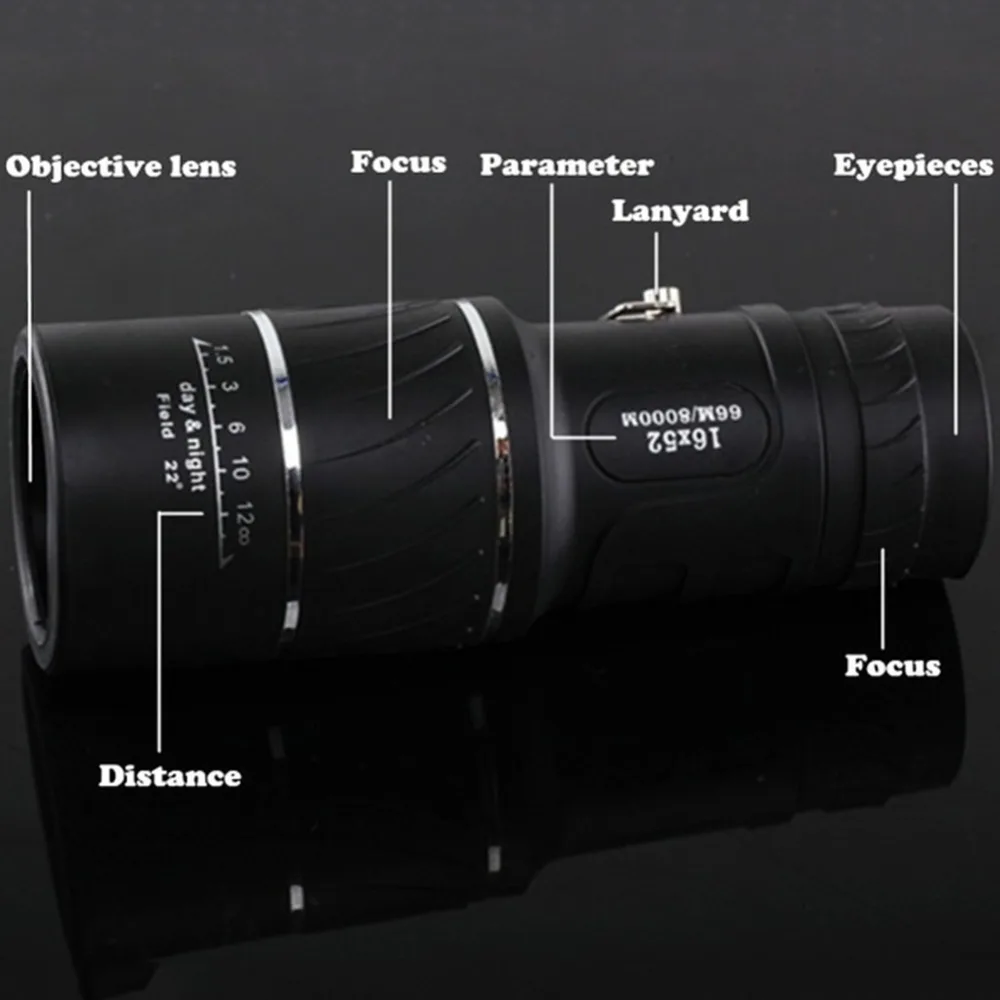 Lov Optika Monokulárne 16x52 Dual Focus, Zoom Optický Objektív Cestovné Ďalekohľad cestovného Ruchu Rozsah Ďalekohľady
