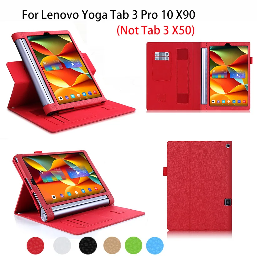 Luxusné PU Kožené JOGY Tab 3 plus Prípade Lenovo Yoga Karta 3 Pro 10 X90 YT3-X90F/X90L Smart puzdro na Tablet Strane Držiaka Funda