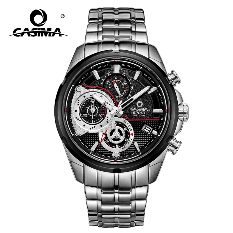 Luxusné Značky Šport Muži hodinky quartz stopky bežné kúzlo relogio masculino Svetelný vodotesné 100m CASIMA #8303