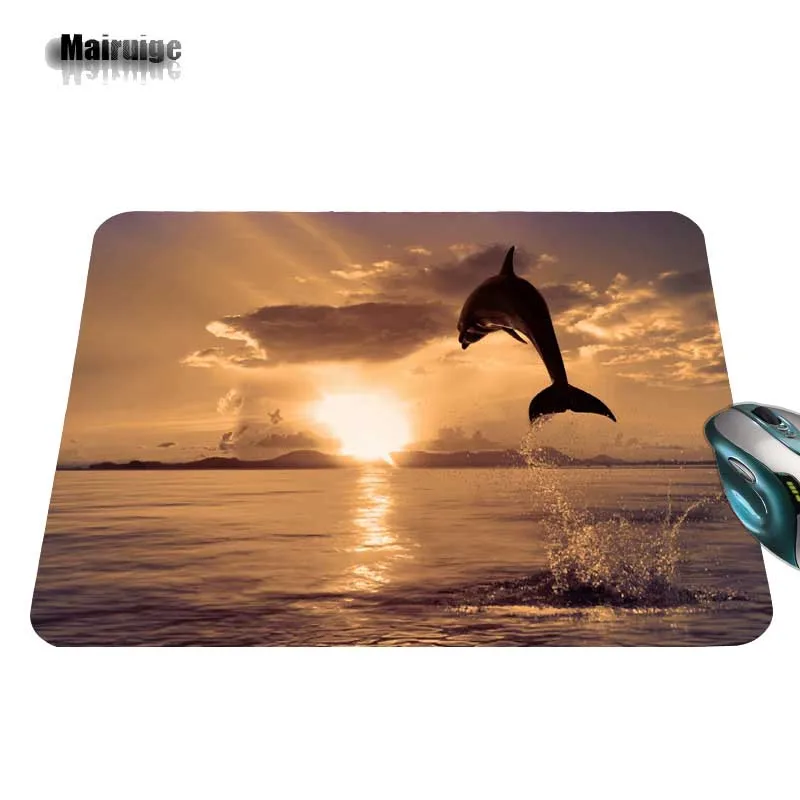 Mairuige Delfíny SeaWorld Anti-Slip Obdĺžnik Podložka pod Myš na Mieru Podporované 220mmx180mmx2mm Nie Overlock podložka pod Myš