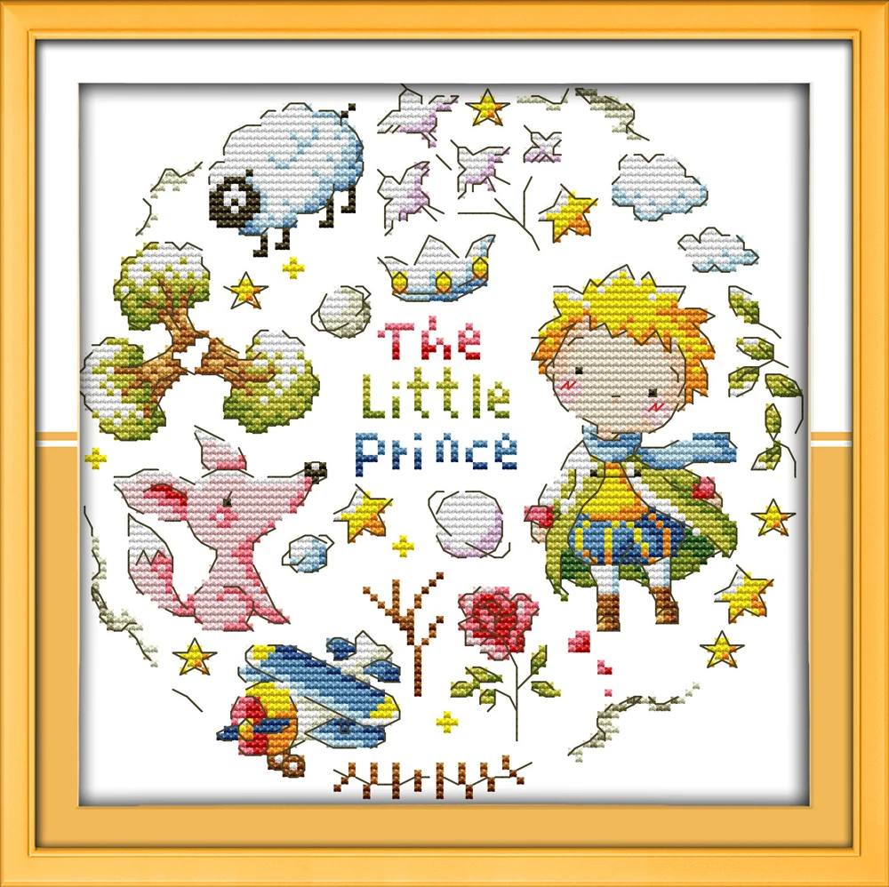 Malý princ chlapec zvierat, oviec maľovanie počíta tlačené na plátno DMC 11CT 14CT súpravy Cross Stitch výšivky, výšivky Sady
