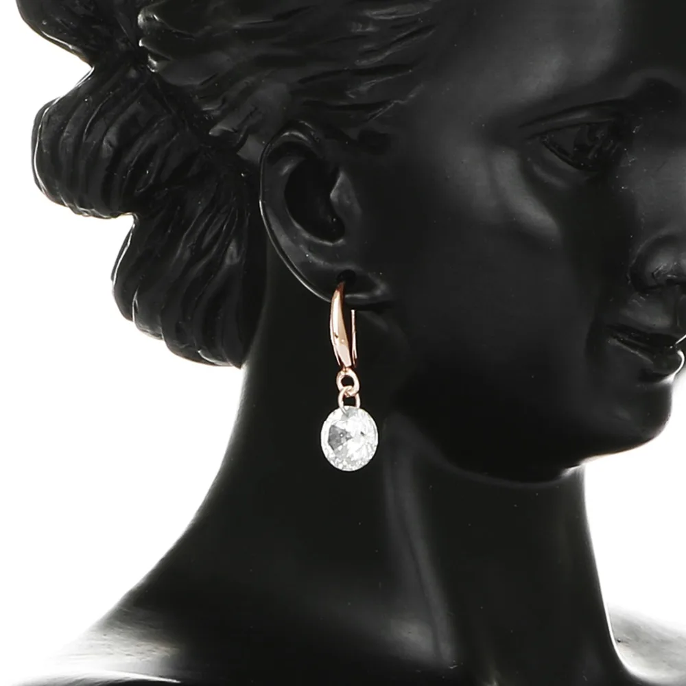 Manxiuni Ženy Šperky 2017 Módne Ručné Stud Náušnice v Medi s AAA Kolo Simulovaný Crystal Pre Ženy Šperky