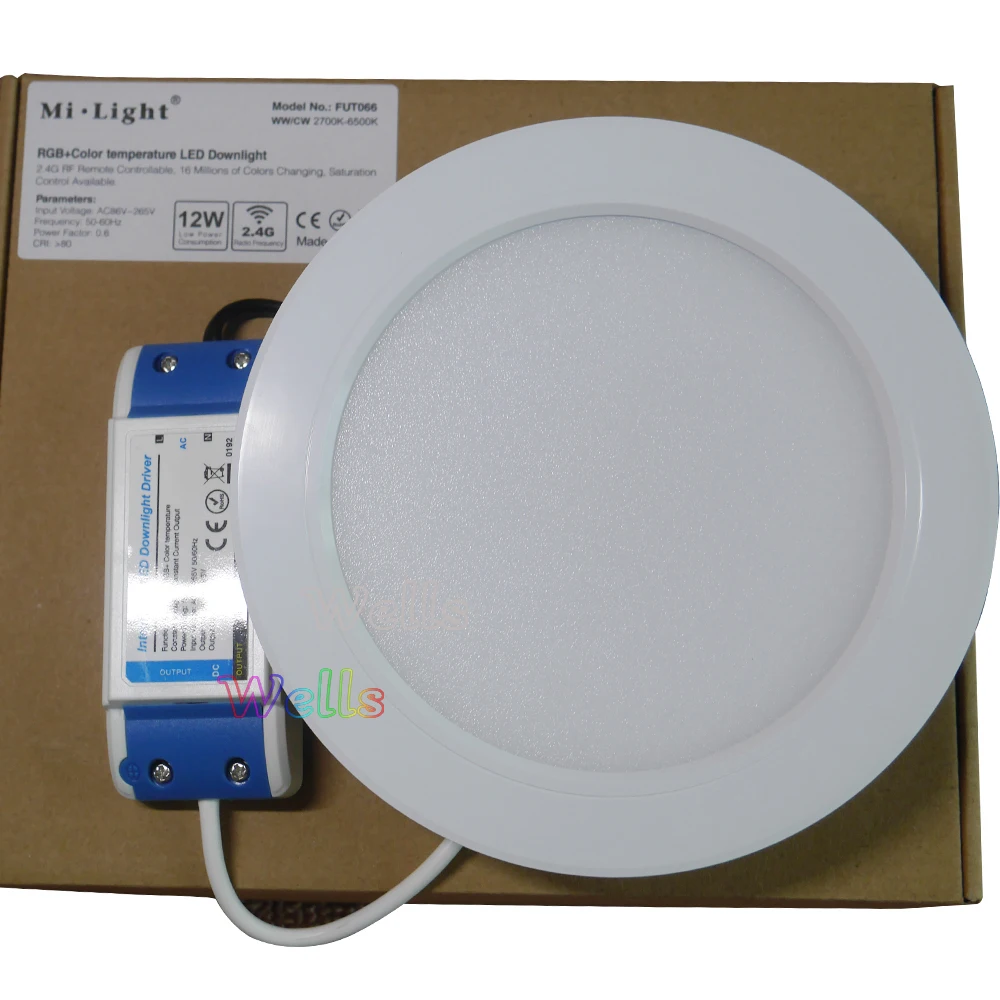 Milight 12W RGB+SCS LED Downlight AC86-265V Led panel svetlo Kolo stmievateľné FUT066 & 2.4 diaľkové G
