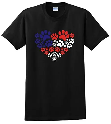 Milovník zvierat Kiyyen Psa Packa Tlačí Srdce Vlajku USA T-Shirt okolo Krku Zvieraťa Žena T Shirt Harajuku Kawaii Zábavné Značky Topy