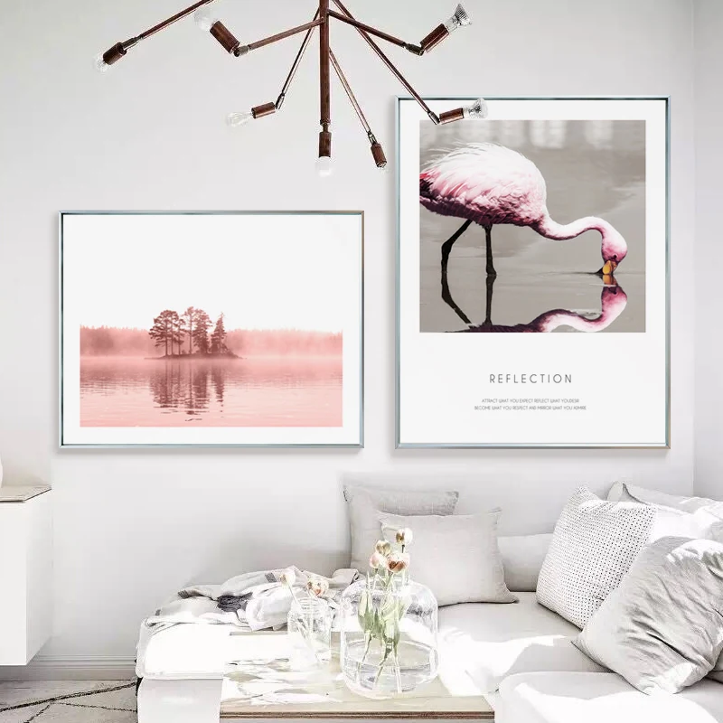 Moderné Umenie Flamingo Plagáty A Tlačí Na Steny Umelecké Plátno Na Maľovanie Obrazov Na Stenu Pre Obývacia Izba Nordic Dekorácie Flamingo Obrázok