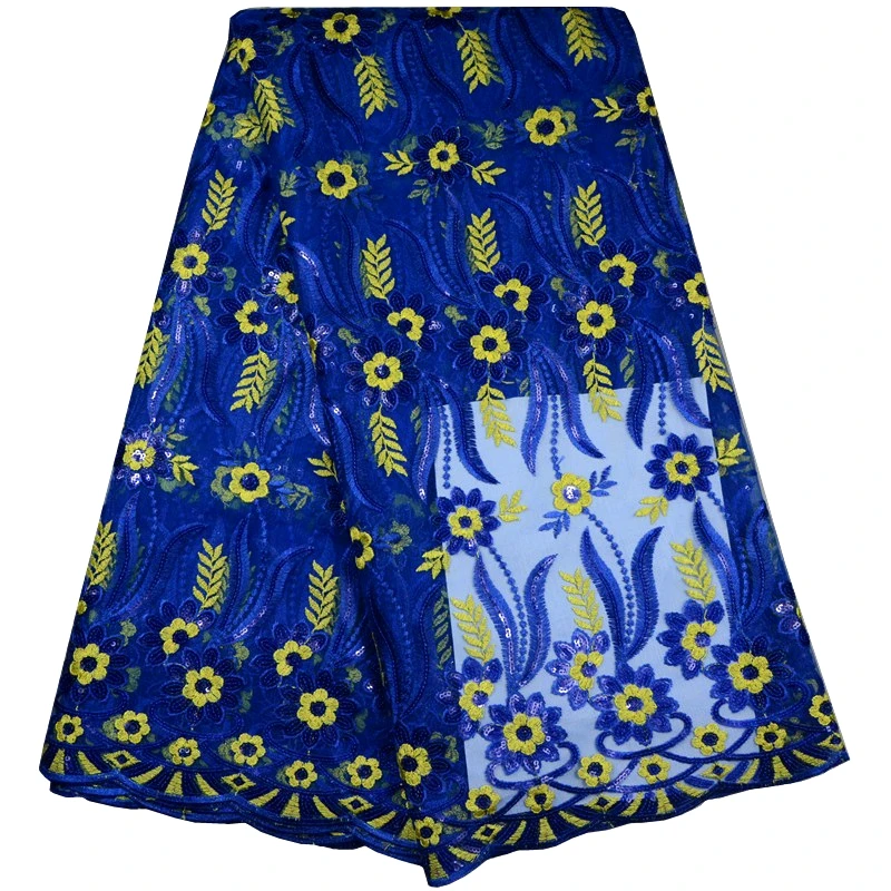 Modrá Farba Afriky Čipky Textílie 2017 Vyšívané Nigérijský Šnúrky Tkaniny Vysokej Kvality Francúzskej Čipky A Tylu Textílie S Flitrami 668