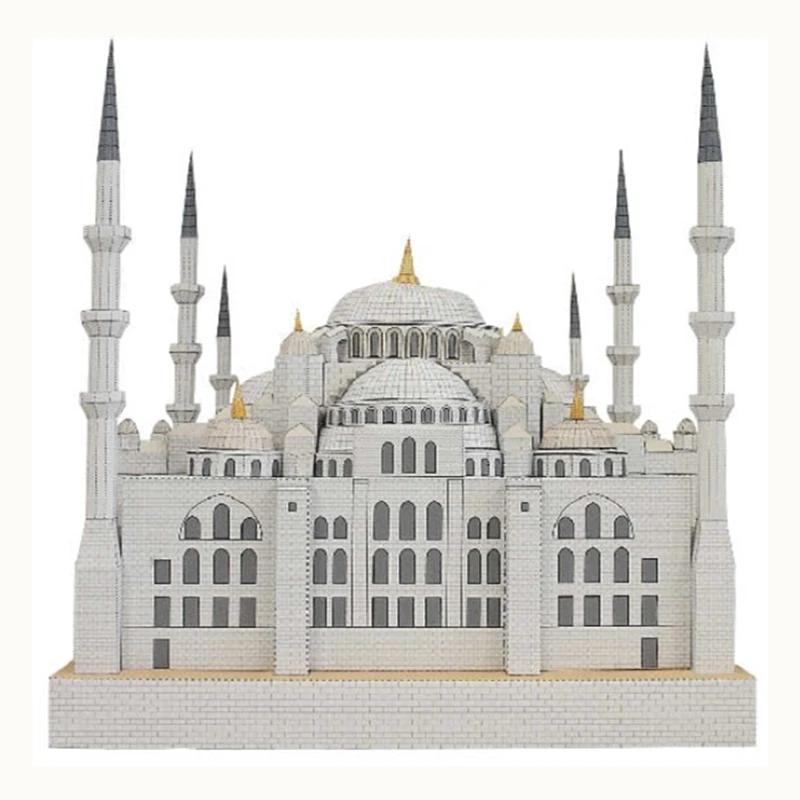 Modrá Mešita Turecko Zábavnej 3d Papier Diy Miniatúrny Model Auta Logická Hračka pre Deti, Vzdelávacie Nový Rok Vianočné Darčeky Chlapec Spojov