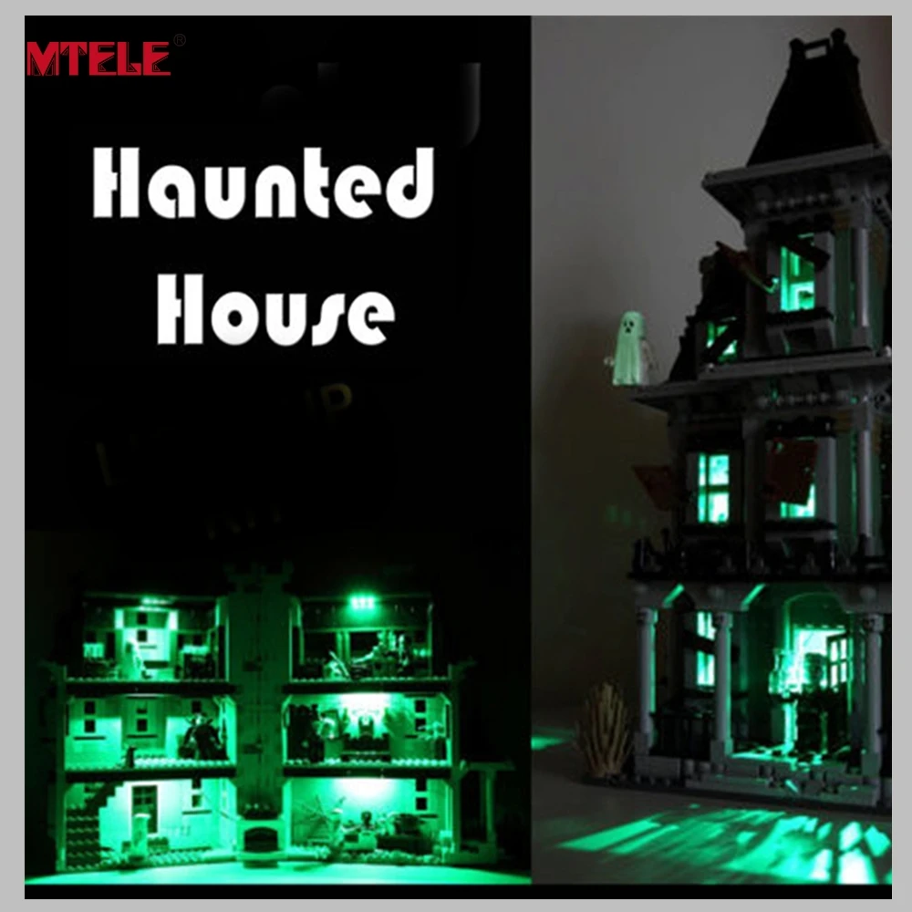 MTELE Značky LED Svetlo Do auta Hračka Pre Mesto Monster Fighter Haunted House Model Kompatibilný s Lego 10228