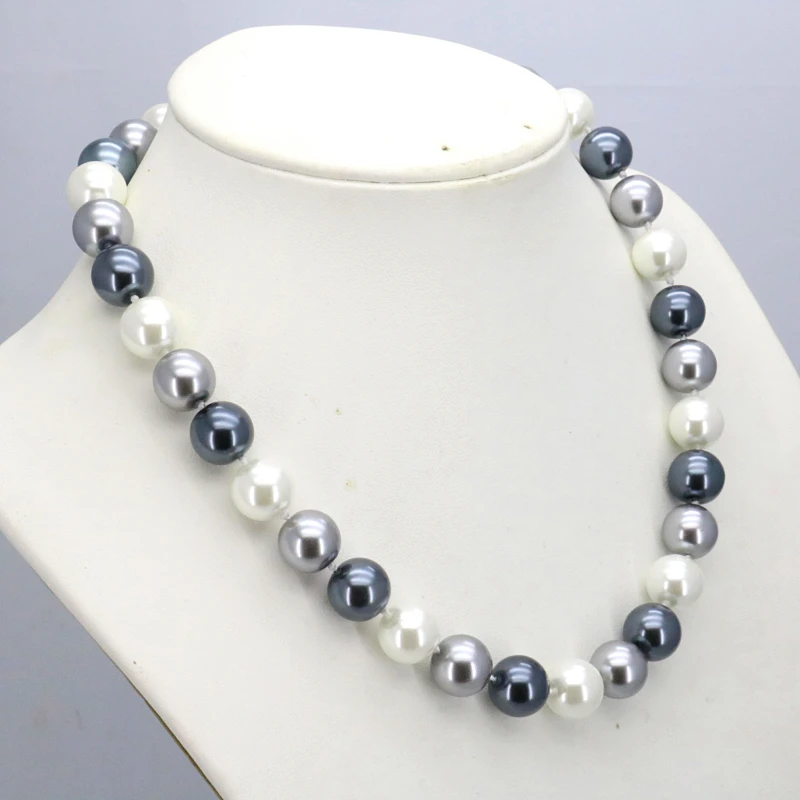 Multicolor sklo perlový náhrdelník stanovené 12mm náhrdelník 18