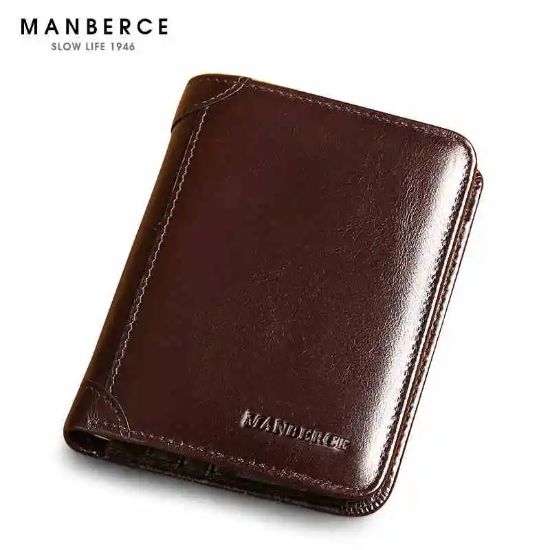 Muži originálne kožené peňaženky krátke muž spojka Luxusné značky mužov peňaženky karta prípade mužskej kabelku Svieti Vosk Cowhide peňaženky