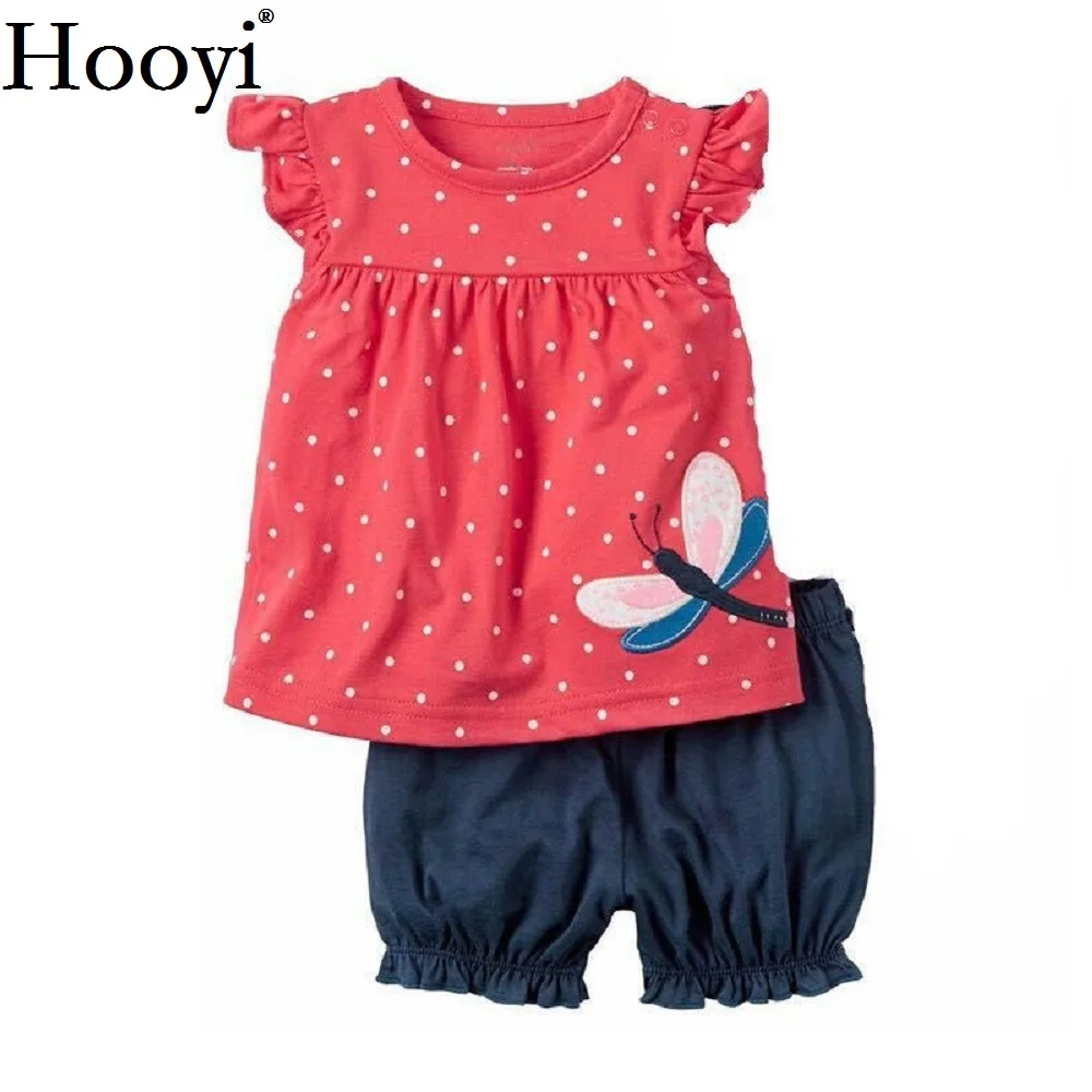 Móda Baby Dievčatá Šaty, Oblek Vták Roztomilý Oblečenie Novorodenca Sady Batoľa T-Shirt Horúce Letné Šortky Outfit 6 9 12 18 24 Mesiac Topy