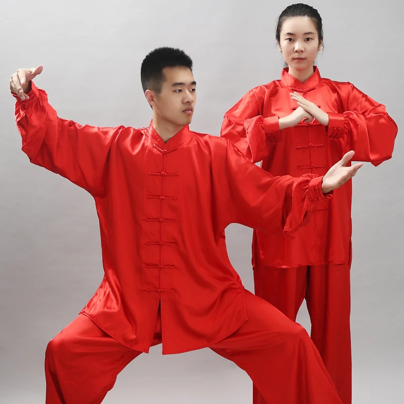 Móda Dlhý Rukáv Wushu TaiChi KungFu Jednotné Vyhovovali 14 Farbe Ranné Cvičenie Bojových Umení Výkon Nosiť Oblečenie