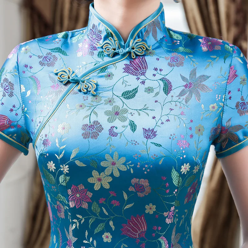 Móda Tradičnej Čínskej Klasické Šaty dámske Mini Qipao Lete Sexy Vintage Krátke Cheongsam Kvet na spoločenské Šaty