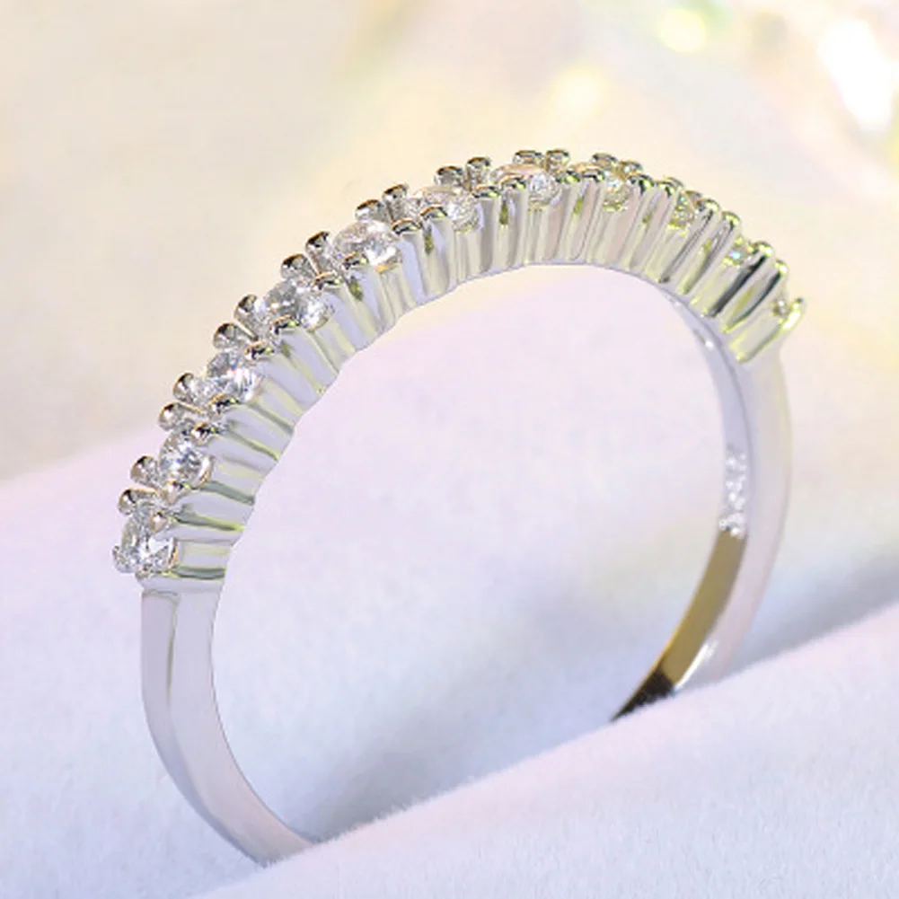 Móde Nový Štýl Dvojitý Kruh Polovice Otvorené Prst Prsteň Strany Šperky Micro Pave CZ Nastaviteľné Prstene Pre Ženy