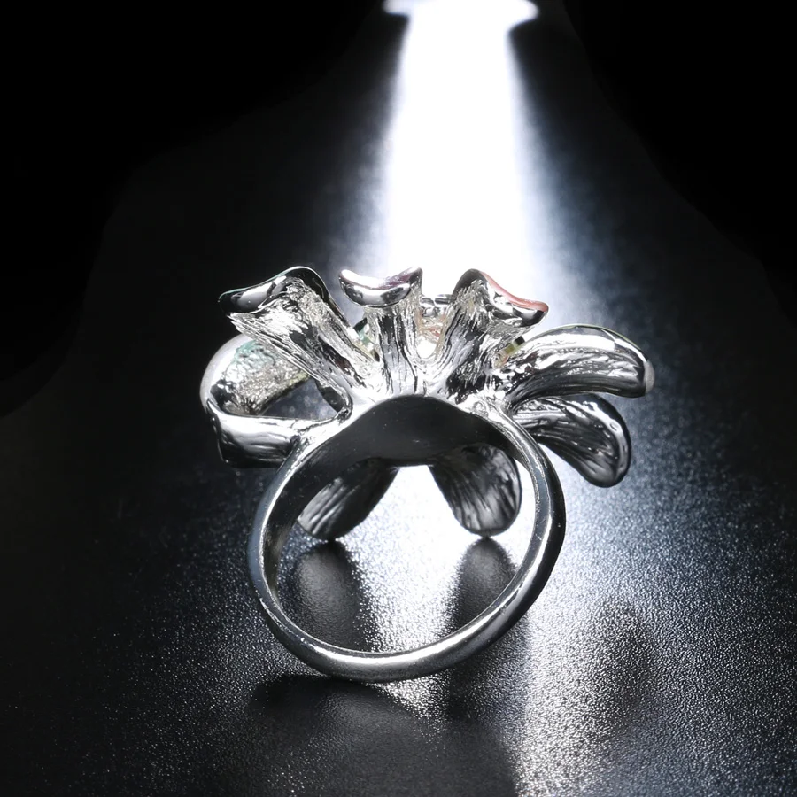 Módne Šperky Veľkoobchod Slnečnice Smalt Prstene Pre Ženy Crystal Snubný Prsteň Žena 2017 Nový Matka Darček
