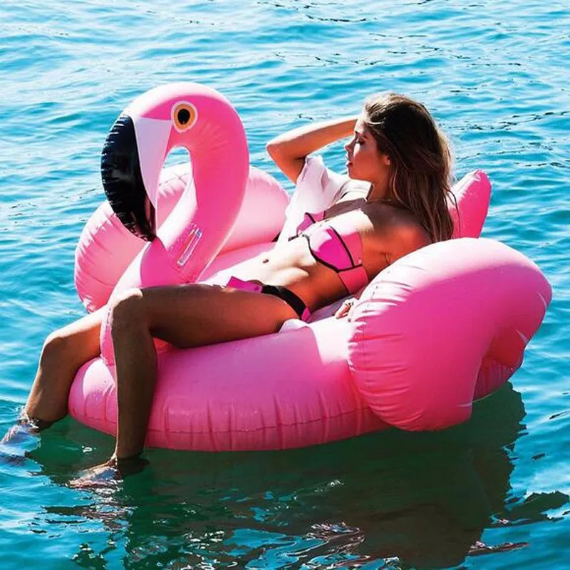 Nafukovacie Flamingo Plávanie float Bazén Float Ružová Jazda-Na Plavecký Krúžok Dospelých Detí Voda Dovolenku Strany Hračky Piscina 150 CM