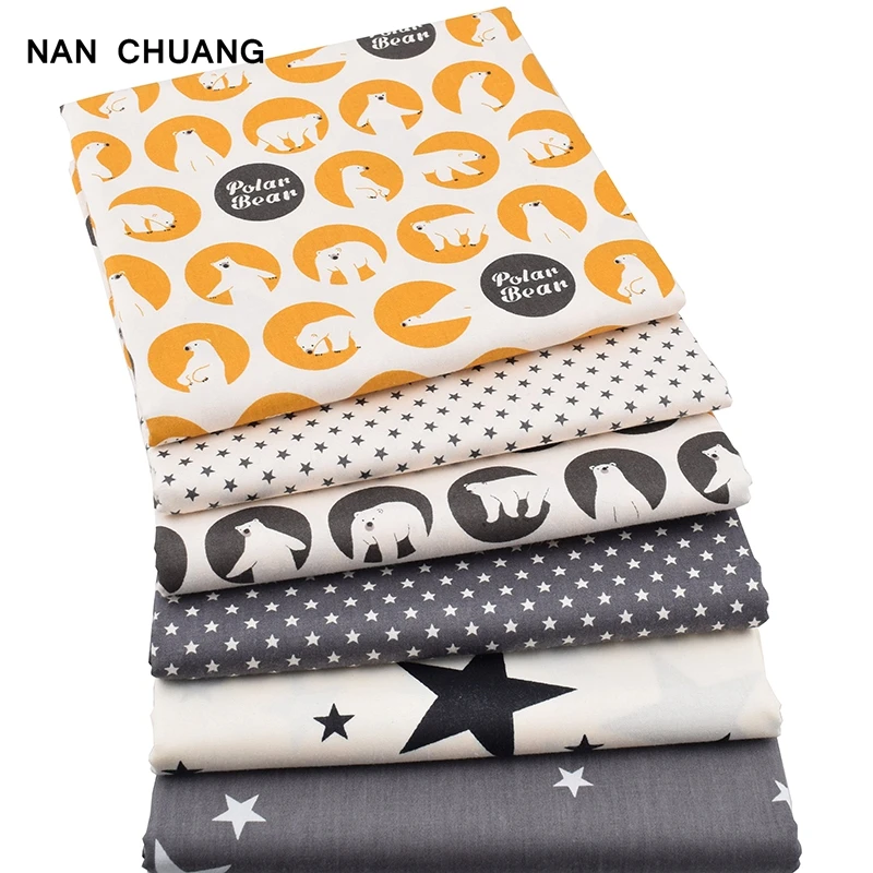 Nan Chuang 6Pcs/Veľa Kreslených Medveď Série Keper Textílie Tissule Handričkou DIY Šitie, Prešívanie Materiálu Zväzku Pre Baby&Detí 40x50cm