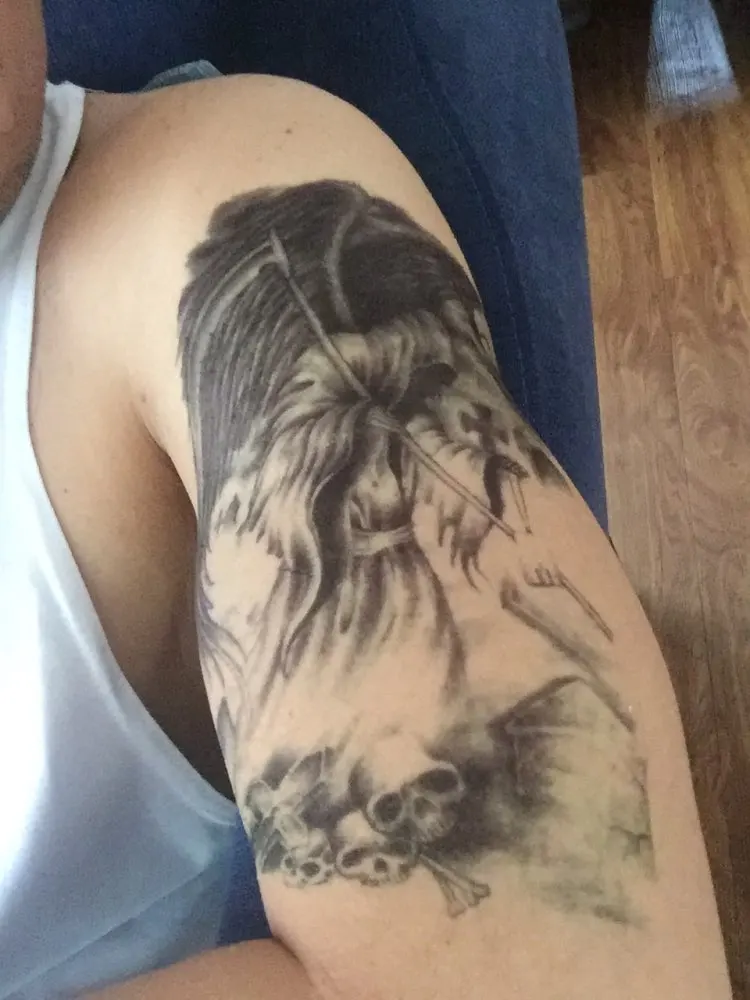 Nepremokavé Dočasné Tetovanie Nálepky Halloween zlé diabol lebka s krídlami mesiac smrtka tatto flash tetovanie falošné tetovanie
