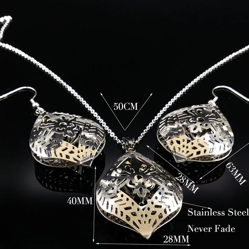Nerezové Oceľové Šperky Set Ženy, Indickej Dragonfly Vyhlásenie Náhrdelníky Náušnice Šperky Set Afrického Korálky Šperky Set S178287