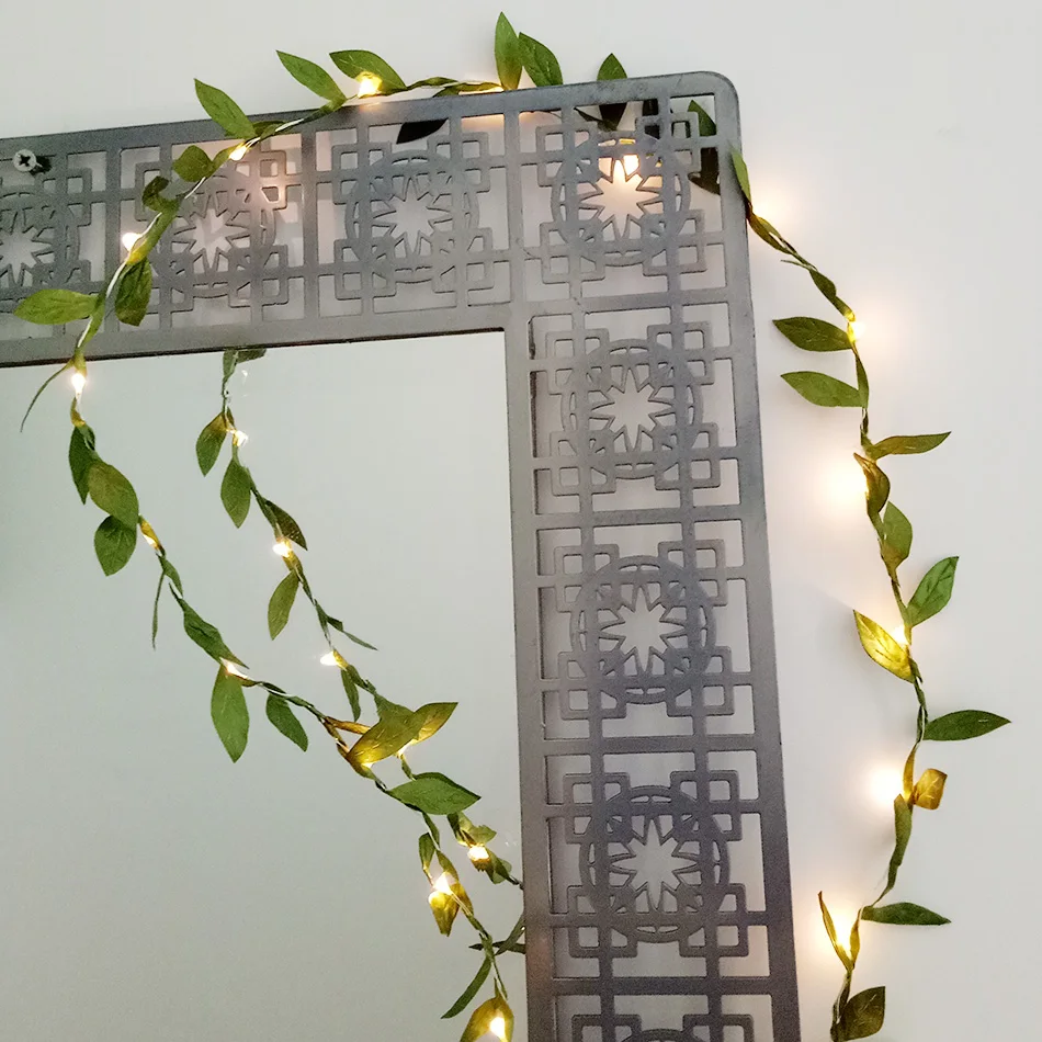 Novinka leaf garland s batériový Medi LED víla string svetlá,vianočné svetlo ,svadobné dekorácie,kvet usporiadanie