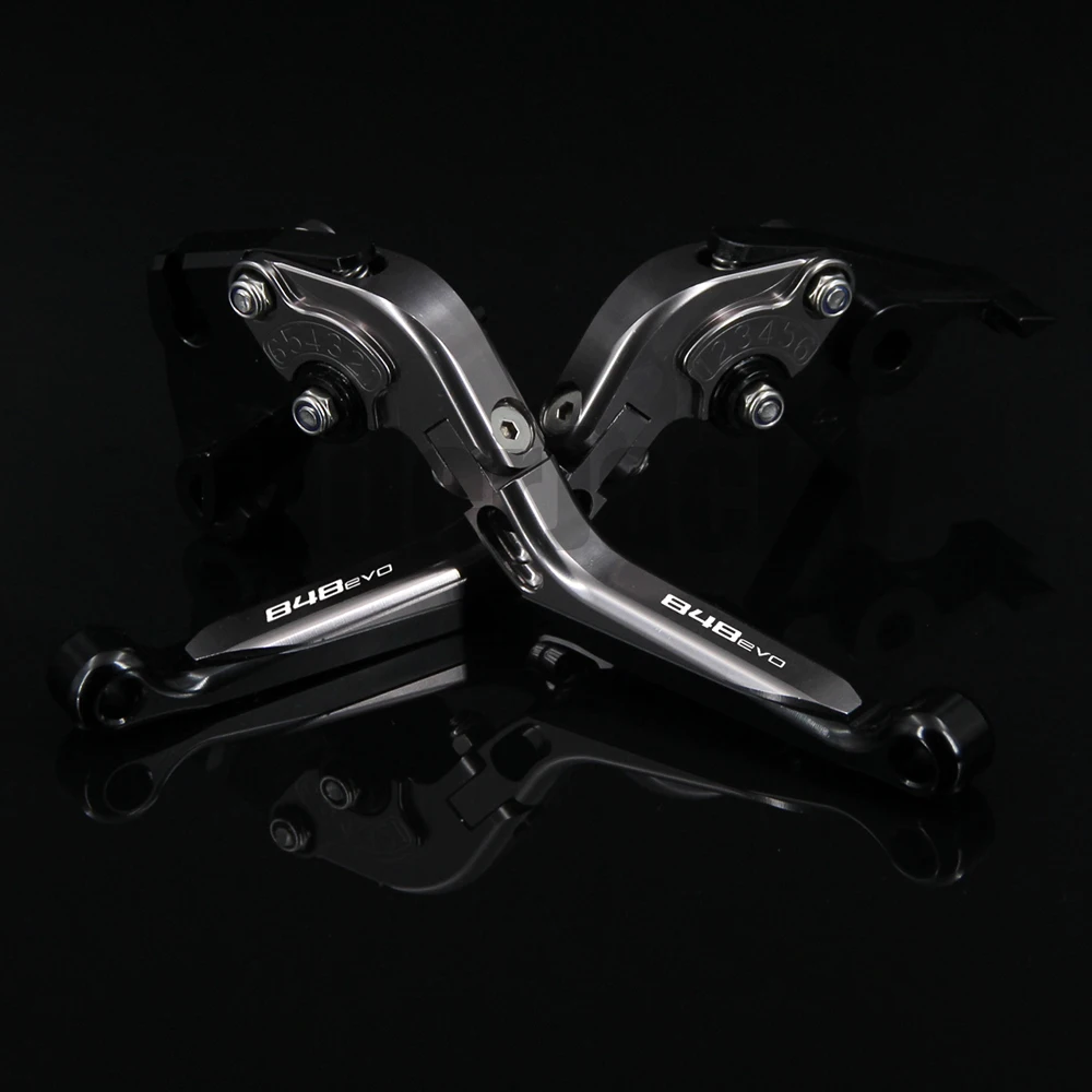 Nové Logo Black+Titanium CNC Motocykel Nastaviteľná Brzda, Spojka Páky Pre Ducati 848 /EVO 848EVO 848 EVO na roky 2007-2013 2010 2011 2012