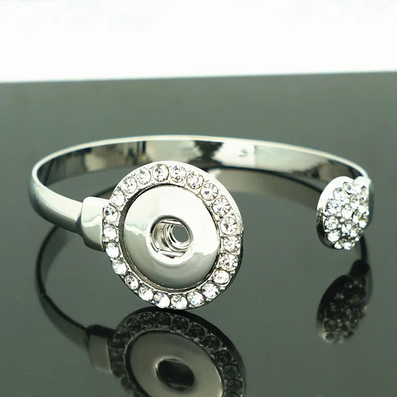 Nové Módy, Krásy Drahokamu Crystal Kov kúzlo snap Šperky Náramok fit 18 MM modul tlačidiel šperky SG0212
