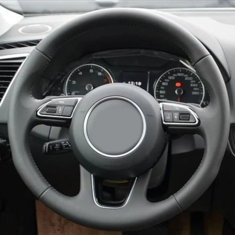 Nové upravené chrome ABS nálepky volantu, trim znak dekoratívne krúžok rám nálepky príslušenstvo pre Audi A3, A4 B9 Q3 Q5