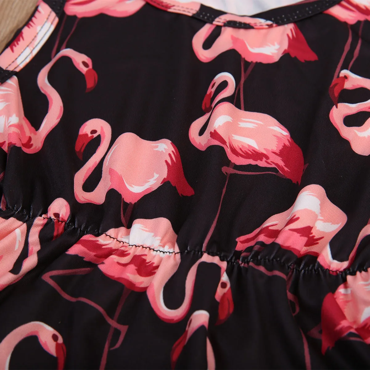 Nový Roztomilý Dievčatá Novorodenca Deti bez Rukávov Flamingo Tlač Strapce Kombinézach hlavový most 2ks Letné Oblečenie Súpravy Oblečenie