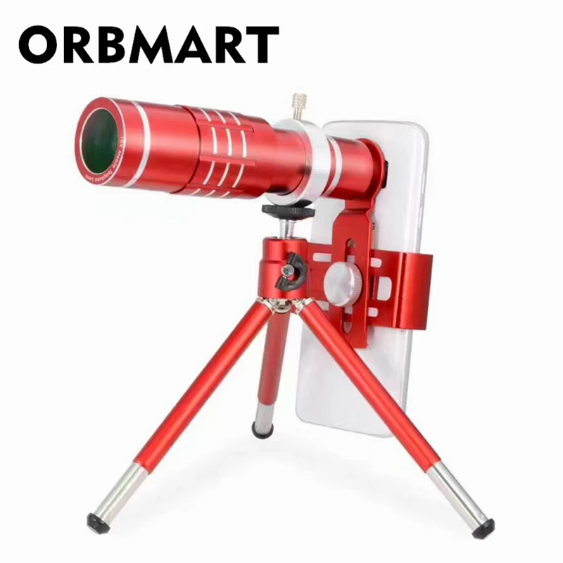 ORBMART Čínske Červené 18x Univerzálny Klip Zoom Optický Ďalekohľad Zväčšenia Pre iPhone 6 6s Plus 7 Samsung S8 S8+ S7 Telefón Objektív