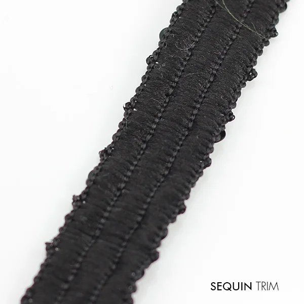 Perlové Kovové Čipky Stuhou Výbava 3row Black Sequin Textílie Nášivka Zdobené Embellishment Šitie Príslušenstvo 20yard/T814