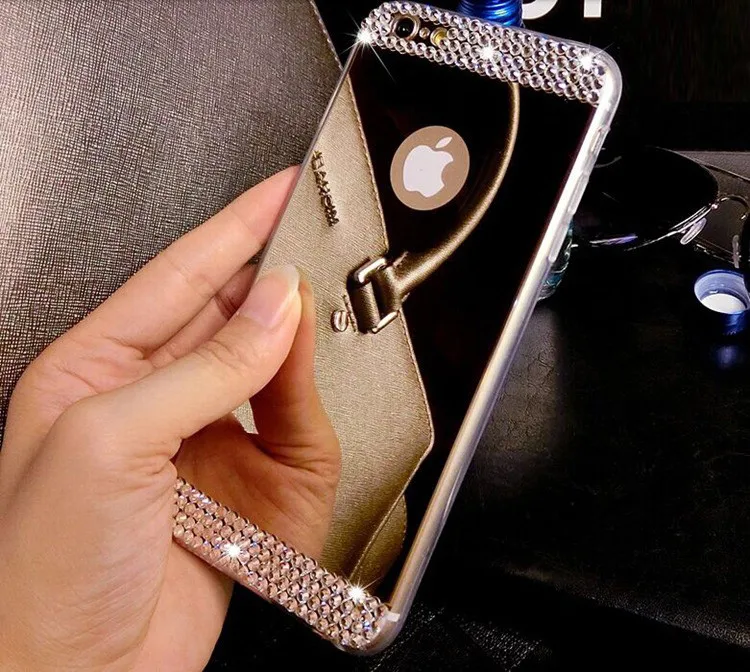 Pre Samsung Galaxy J1 J2 J3 J5 J7 2016 Zrkadlo puzdro Mäkké TPU Bling Drahokamu Diamond Králik Loptička Telefón Prípadoch Luxus