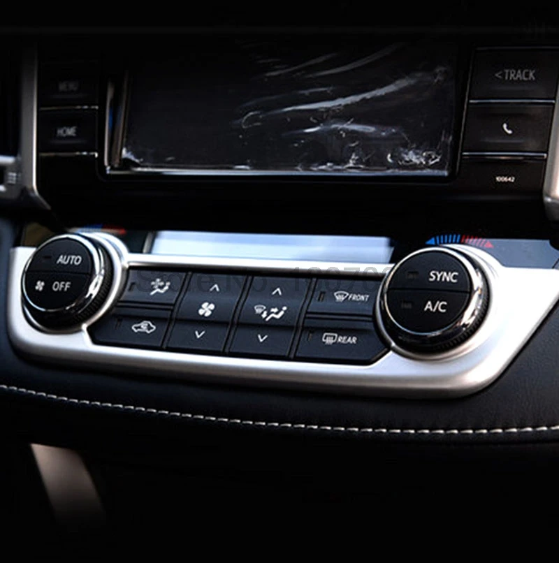 Pre Toyota RAV4 2016 Chróm Matný Auto Interiorl Klimatizácia Ovládacie Tlačidlo Prepnúť Panel Kryt Výbava Auto Príslušenstvo