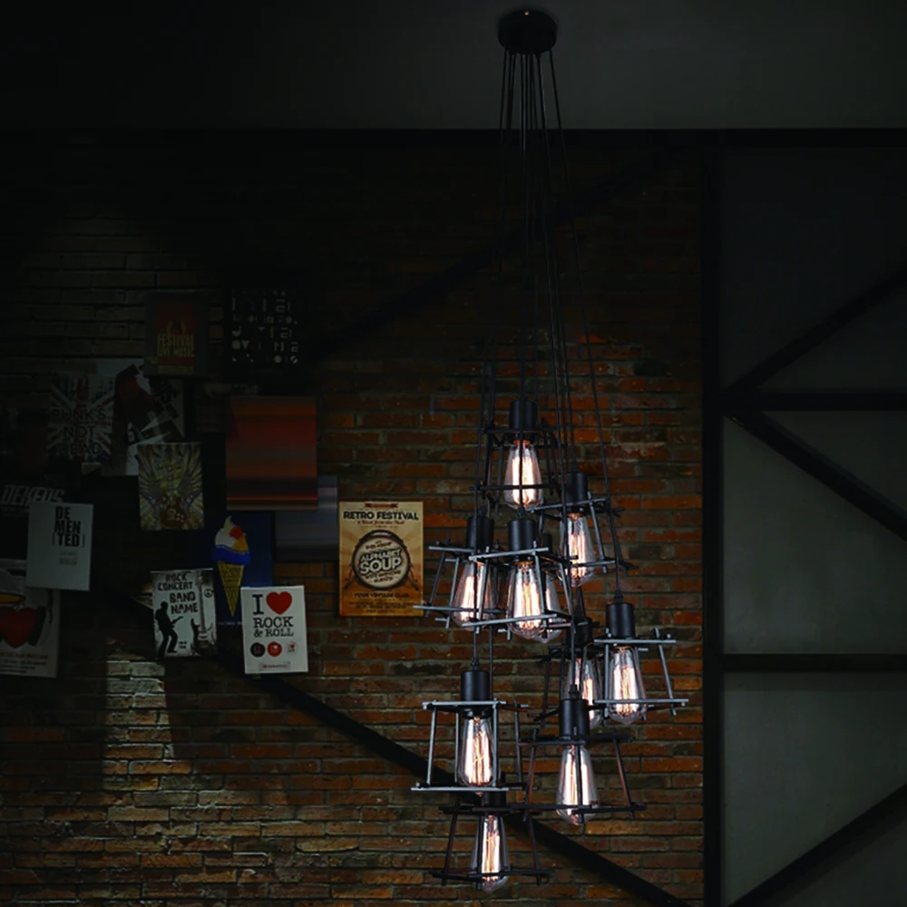 Priemyselný Loft Vintage prívesok svetlá Osobnosti Kovaného Železa svetlá nordic E27 Edison lampa klietky lampy svietidlá