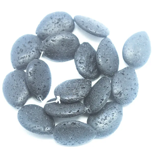 Prírodný kameň guľôčky čierneho lávového sopky silné struny pre šperky, takže dropwater tvar, veľkosť 10x14mm 13x18mm 18x25mm