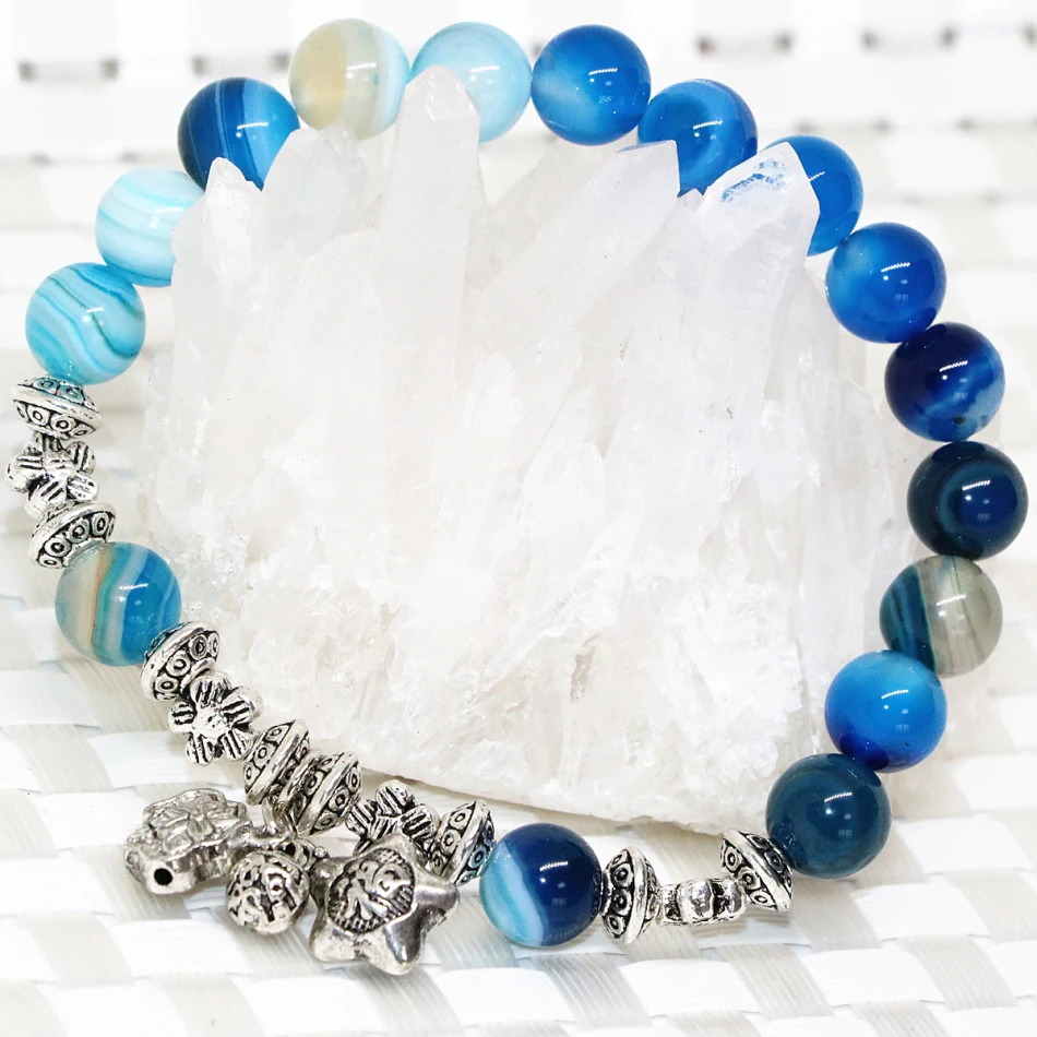 Prírodný kameň modré žily carnelian onyx agat kameňa 8 mm okrúhle korálky, náramky pre ženy elegantné šperky čo 7.5 palcový B2092