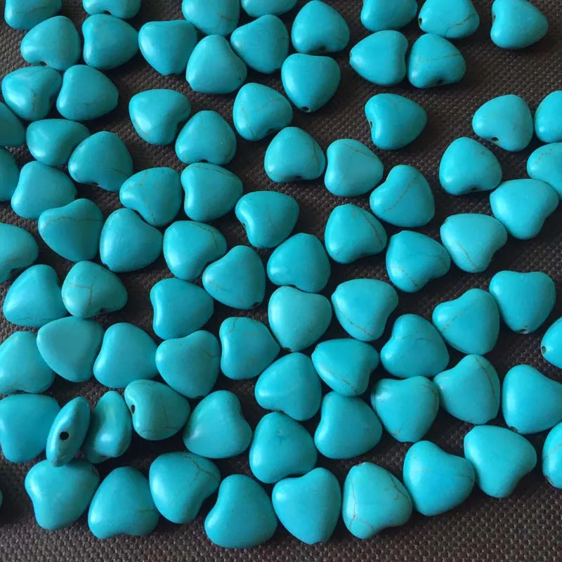 Prírodný Kameň Turquoises korálky 12mm Srdce Tvar Prírodné Modré Turquoises Korálky Pre Šperky Robiť