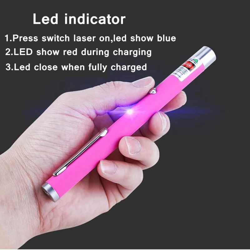 ReadStar 203 USB nabíjanie Lase pero w/Hviezda vzor 2018 nový štýl nabíjateľná laserové ukazovátko Red & Green laser 7 farieb Tela