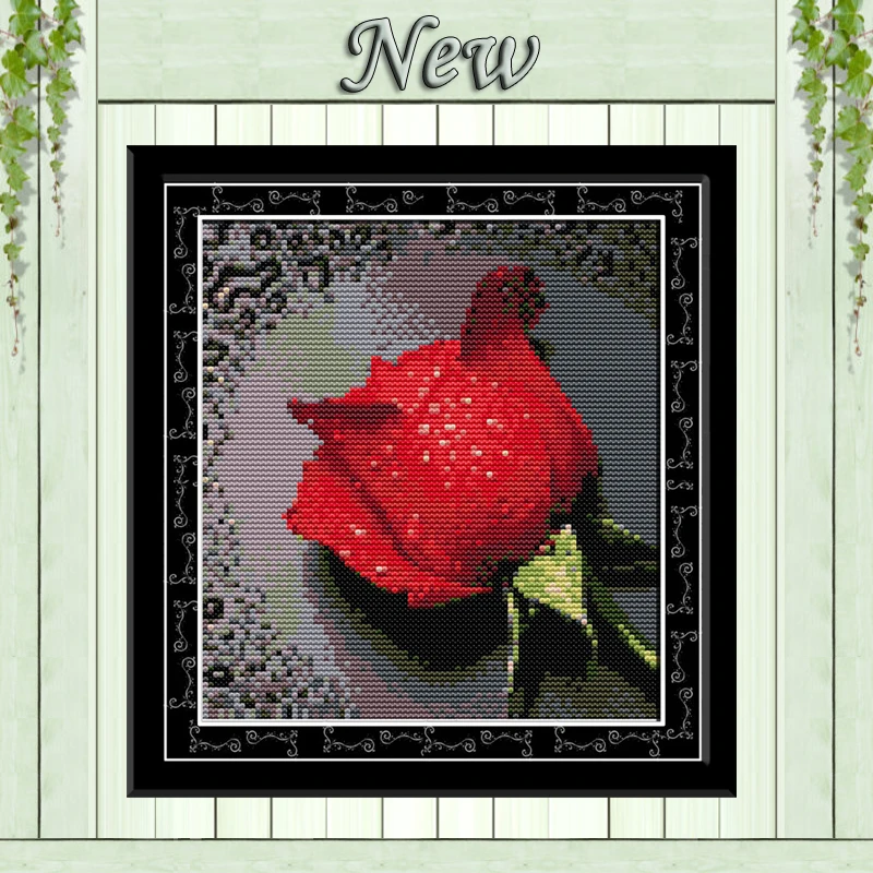 Red Rose s rosy farebných kvetov maľovanie počíta tlačené na plátno DMC 11CT 14CT Cross Stitch súpravy vyšívať, vyšívanie, Súpravy