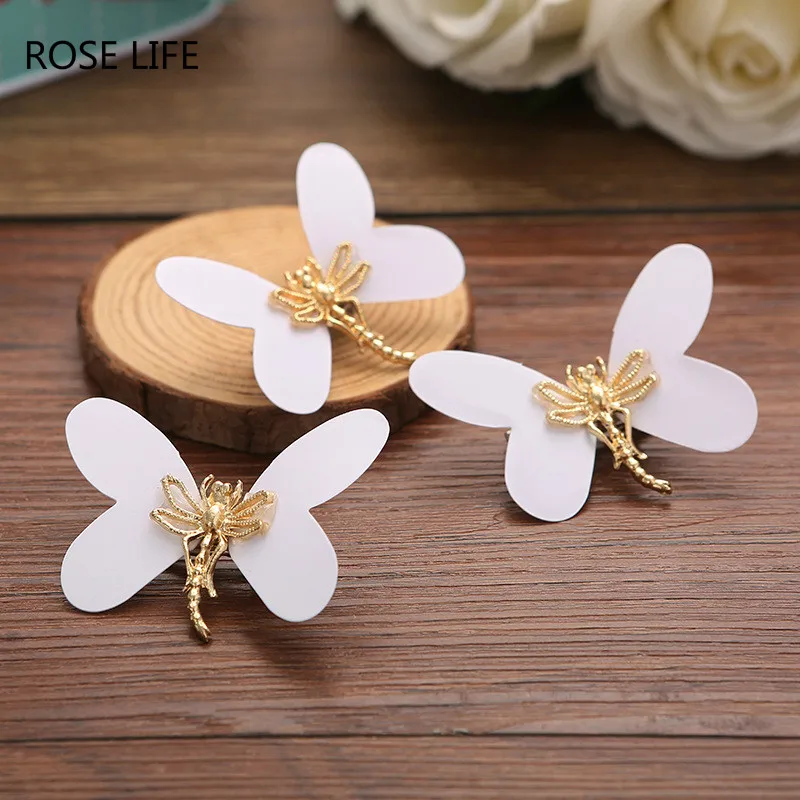 ROSE ŽIVOT Retro tvar motýľ biela vlásenky svadobné tiara svadobné doplnky, svadobné doplnky, vlasy nevesty