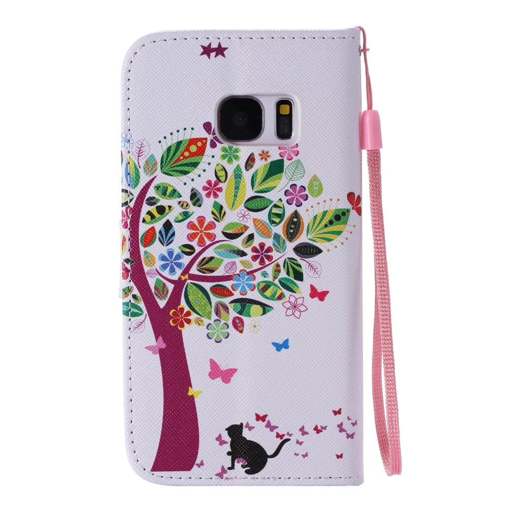 Roztomilý Kreslený Krásna Mačka Dievča, Peňaženky, Kožené Flip Fundas Obal Pre Samsung Galaxy Note4 Note5 S3 Mini Mini S4 S5 S6 Mini S7 Kryt