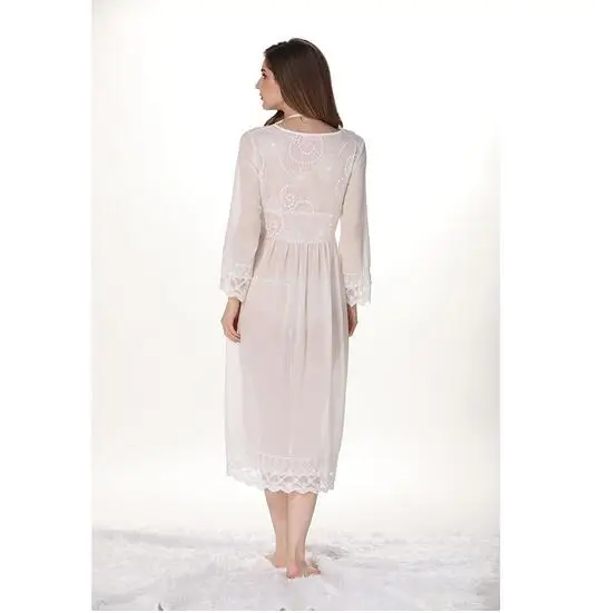Sexy Letné tvaru Vaňa župan Nightgown Sleepwear Šaty Nočná Košeľa Nightdress Noc Nosiť Ženy Biele Čipky Nightgowns Ženy Q6