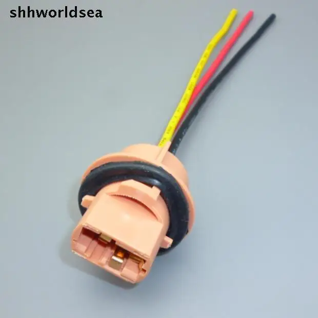 Shhworldsea 12 cm 20AGW medený kábel 10 ks/veľa T20 AUTO žiarovka, pätica,T20 AUTO objímky konektor PLUG Doprava Zadarmo