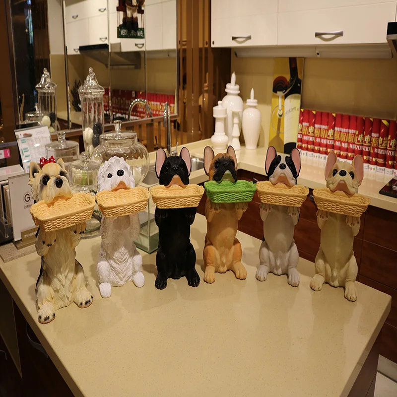 Simulácia živice francúzsky Buldog psa figúrky domova remesiel miestnosti dekorácie živice figúrky zvierat psa Úložný Box socha