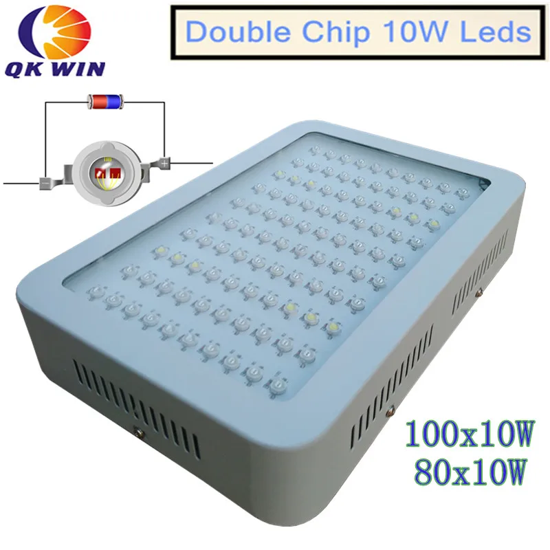 Skladom v Rusku a Francúzsku 1000W LED Rásť Svetlo 100x10W s manželskou čip 10W led čip celé Spektrum LED Rásť Svetlo
