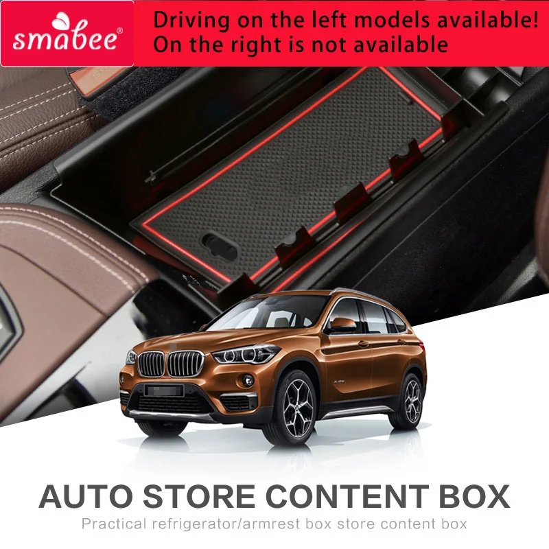 Smabee Pre BMW 2017 X1 Auto stredovej Konzoly Zásobník Auto strednej lakťovej opierky box úložný box Interiérové Doplnky Zakladanie Upratovanie