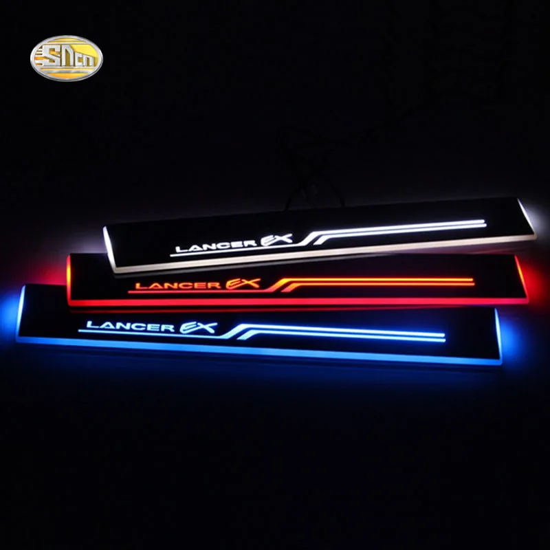 SNCN LED pohybujúce svetlo šúchať pedál pre Mitsubishi Lancer EX 2009-auto akryl led dvere, parapetné vitajte pedál