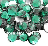SS30 6.4-6.6 mm,emerald 288pcs/taška sklo non hot fix kamene ploché späť kamienkami doprava zadarmo voľné perličiek kamene